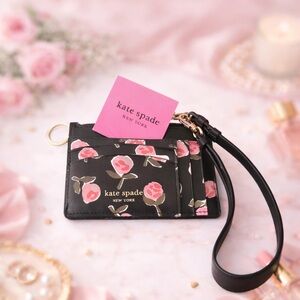 Kate Spade New York Spencer Ditsy Card Holder With Keyring Wristlet NWT